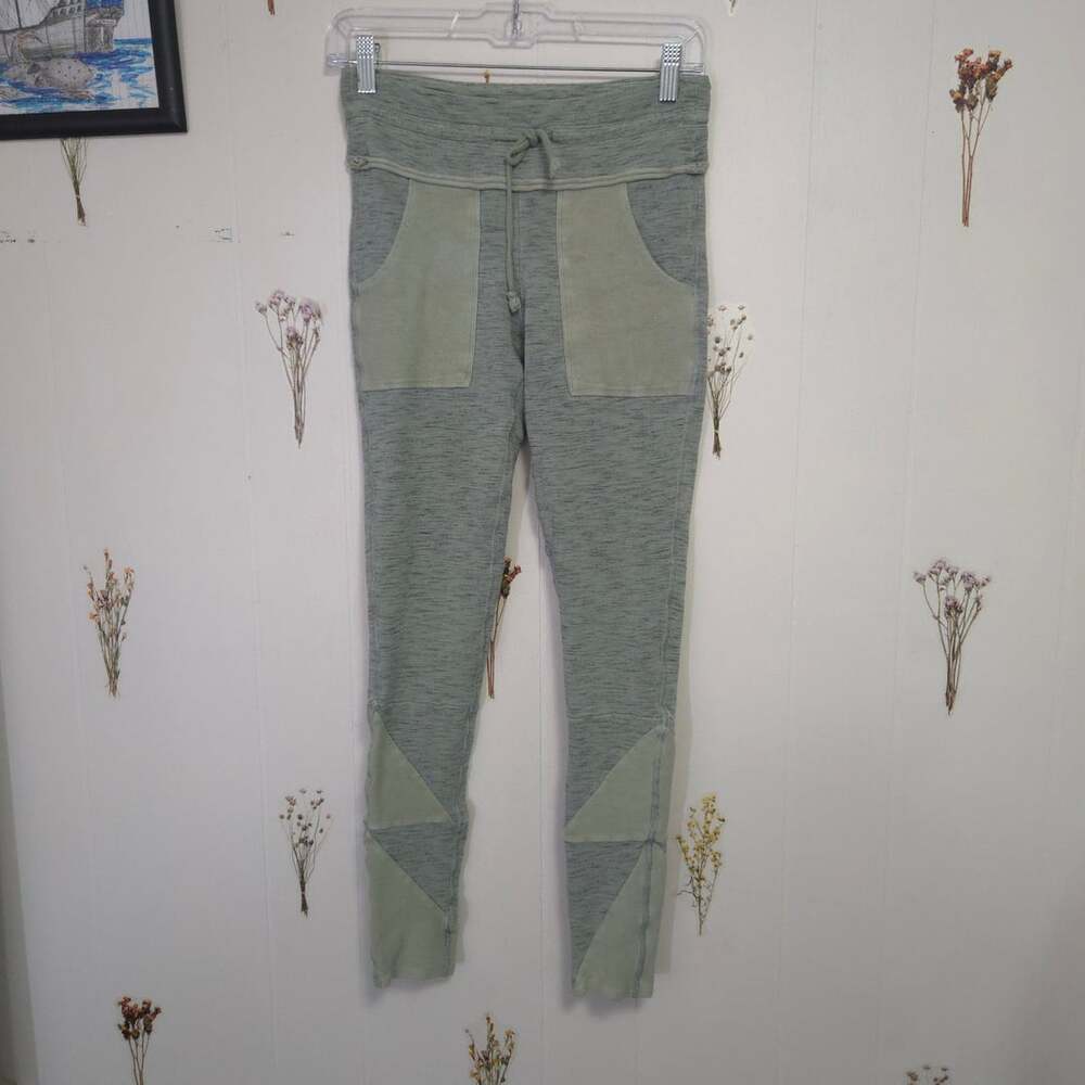 FP Movement Kyoto Leggings Size S Sage Green Patchwork Sweatpants